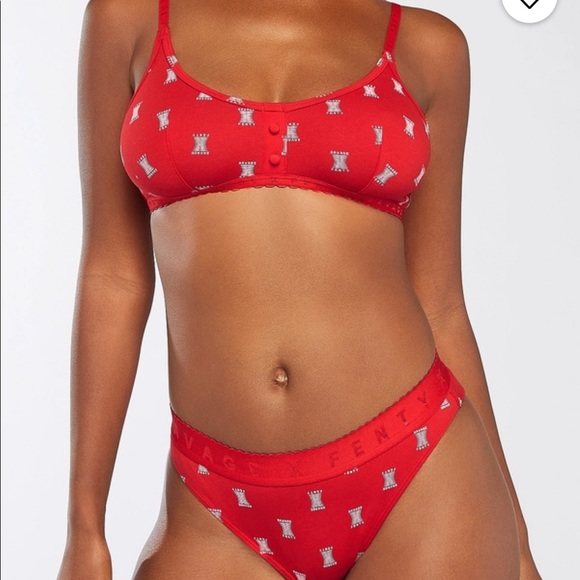 Savage X Fenty Intimates Sleepwear Savage X Fenty Me Time Logo Bralette Panty Set Poshmark